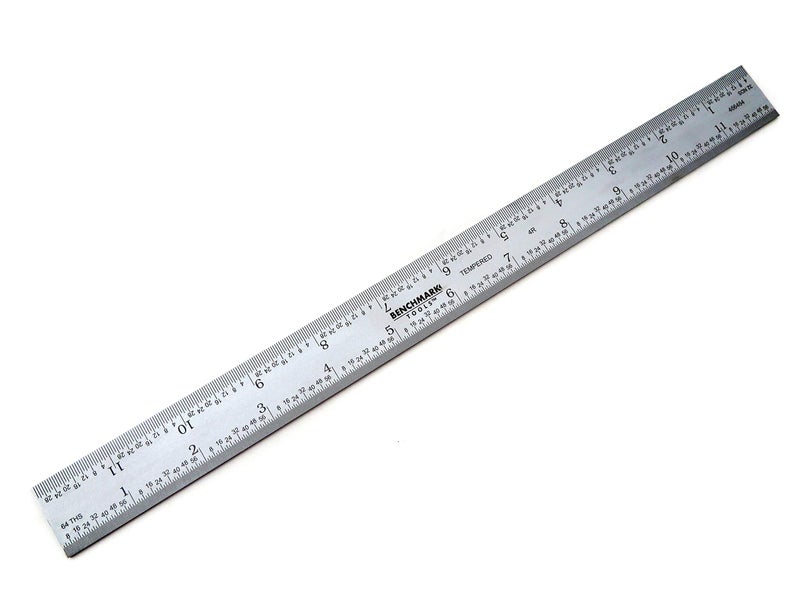 Benchmark Tools 466484 12 inch Combination Square Blade Ruler 4R Markings 1/8, 1/16, 1/32, 1/64 Stainless Steel Non-Glare Satin Chrome Finish Compatible with Starrett, Mitutoyo, PEC, Brown and Sharp - Image 3